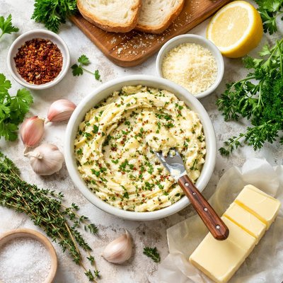 Image of Garlic Cheese Herb Butter