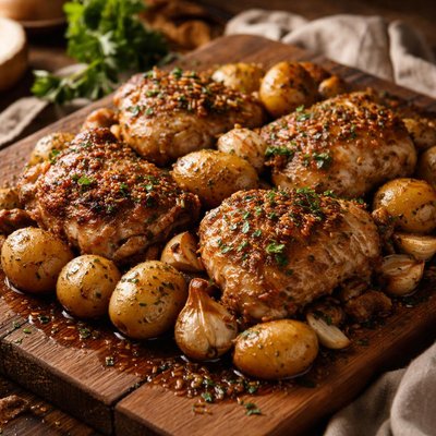 Image of Garlic Chicken and Potatoes Crock Pot