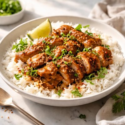 Image of Garlic Chicken on Rice