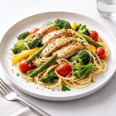 Image of Garlic Chicken Pasta Primavera