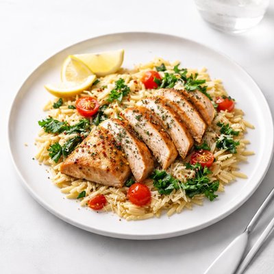 Image of Garlic Chicken with Orzo Pasta