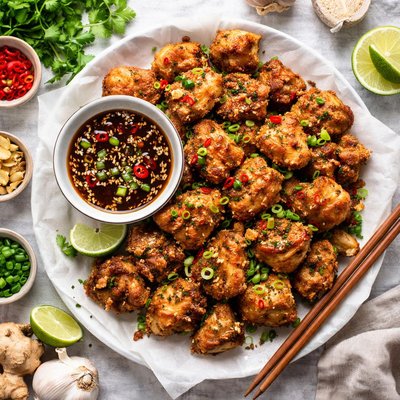 Image of Garlic Chicken with Soy Dipping Sauce