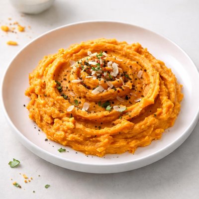 Image of Garlic Coconut Mashed Yams Sweet Potatoes