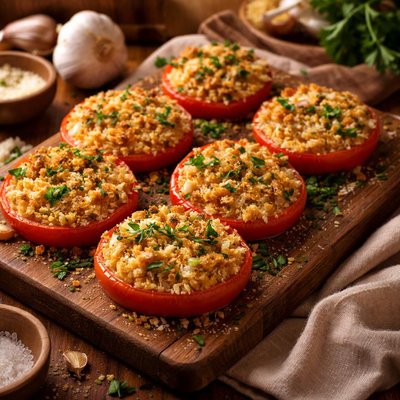 Image of Garlic Crumbed Tomatoes