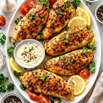 Image of Garlic Fried Chicken Breasts