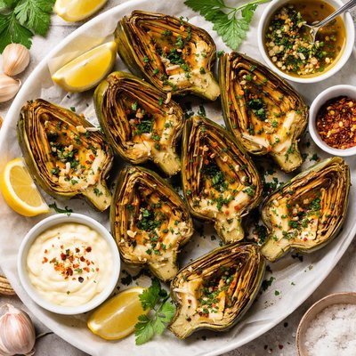 Image of Garlic Grilled Artichokes