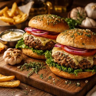 Image of Garlic Herb Burgers