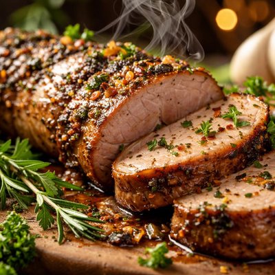 Image of Garlic Herb Grilled Pork Tenderloin