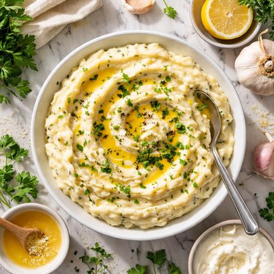 Image of Garlic Herb Make Ahead Mashed Potatoes