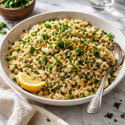 Image of Garlic Herb Orzo and Rice Pliaf