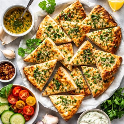 Image of Garlic Herb Pita Toasts