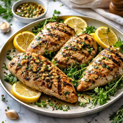 Image of Garlic Lemon N Herb Chicken on the Grill