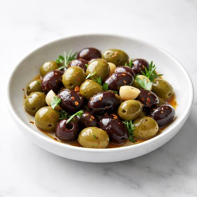Image of Garlic Marinated Olives