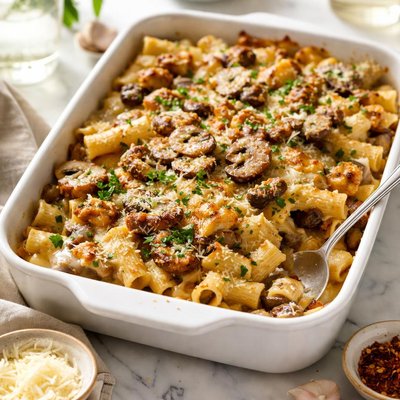 Image of Garlic Mushroom Pasta Bake