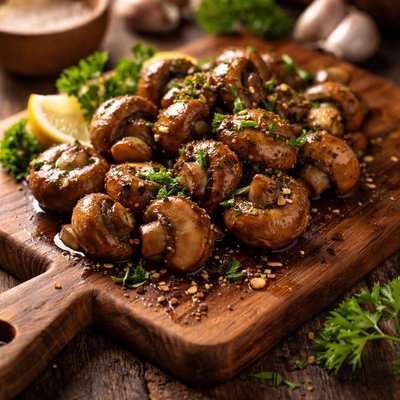 Image of Champiñones al Ajo Bajos en Carbohidratos