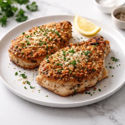 Image of Garlic Parmesan Crusted Pork Chops
