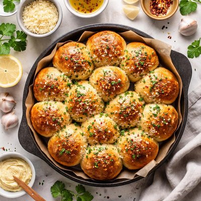 Image of Garlic Parmesan Dinner Rolls