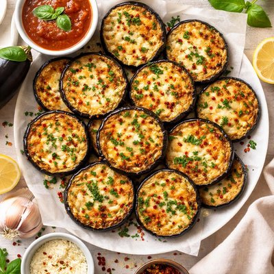 Image of Garlic Parmesan Eggplant Slices
