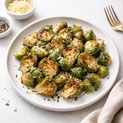 Image of Garlic Parmesan Roasted Brussels Sprouts
