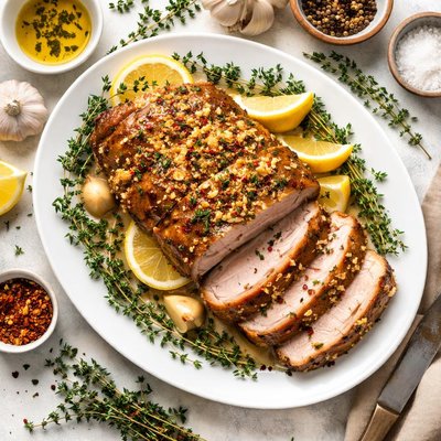 Image of Garlic Pork Roast with Thyme