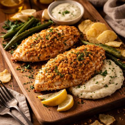 Image of Garlic Potato Chip Chicken for 2