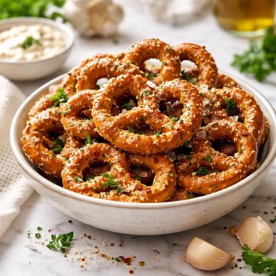 Image of Garlic Reunion Pretzels