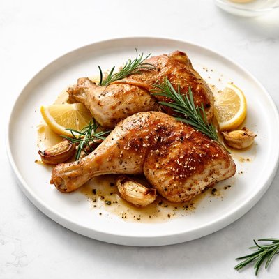 Image of Garlic Roast Chicken with Rosemary and Lemon