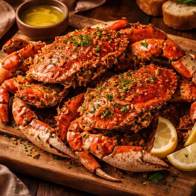Image of Garlic Roasted Dungeness Crab
