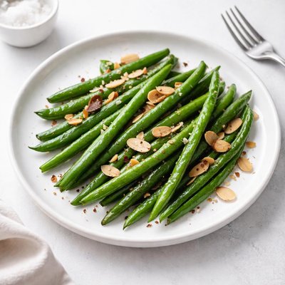 Image of Garlic Roasted Green Beans with Almonds