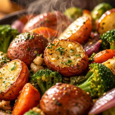 Image of Garlic Roasted Red Potatoes and Vegetables