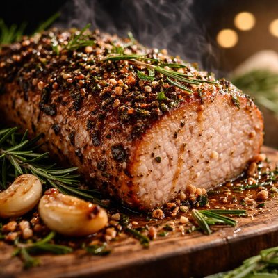 Image of Garlic Rosemary Roasted Pork Loin