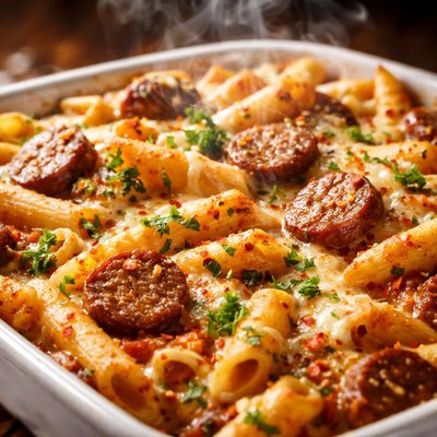 Image of Garlic Sausage Penne Bake