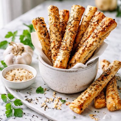Image of Garlic Seasoned Salt Sesame Poppy or Cheese Breadsticks