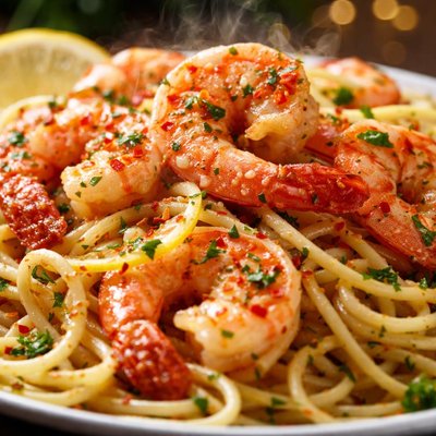 Image of Garlic Shrimp and Pasta