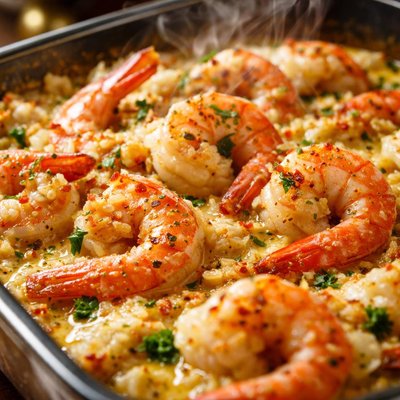 Image of Garlic Shrimp Casserole
