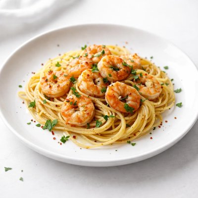 Image of Garlic Shrimp Spaghetti