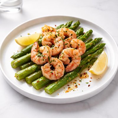 Image of Garlic Shrimp with Asparagus