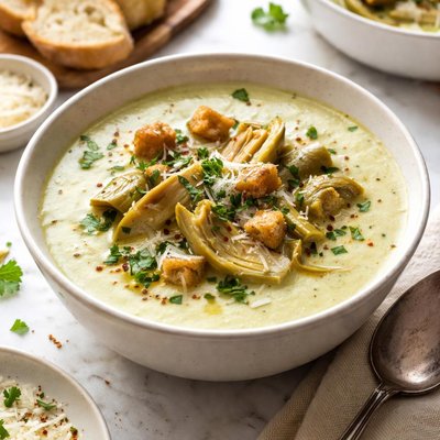 Image of Garlicky Artichoke Soup