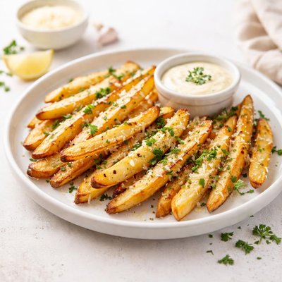 Image of Garlicky Baked Oven Fries Gluten Free