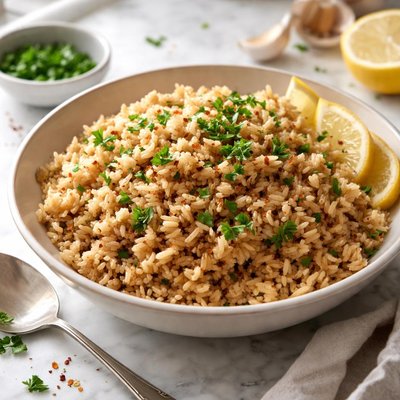 Image of Garlicky Brown Rice