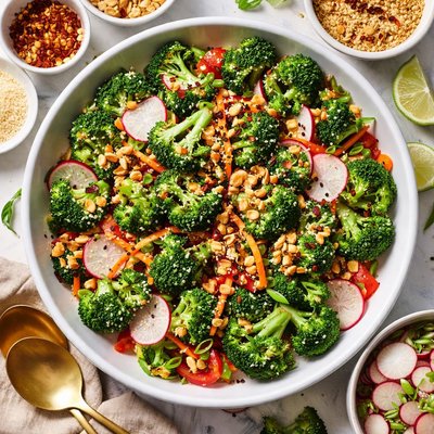 Image of Garlicky Sesame Cured Broccoli Salad