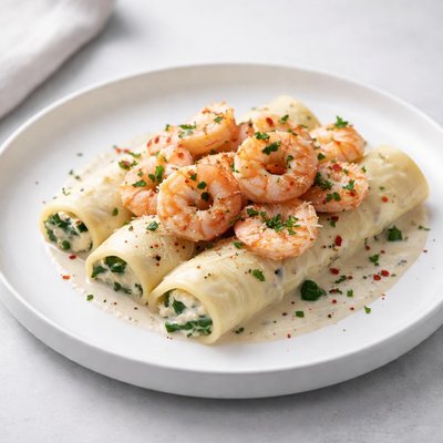 Image of Garlicky Shrimp Manicotti