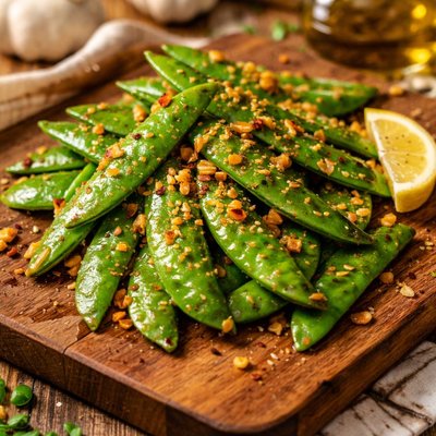 Image of Garlicky Snow Peas
