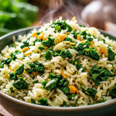 Image of Garlicky Spinach Rice