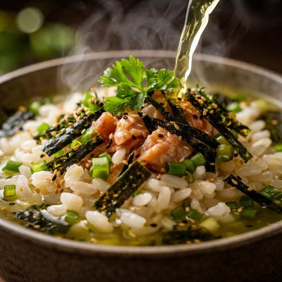 Image of Garnished Rice with Green Tea Ocha Zuke