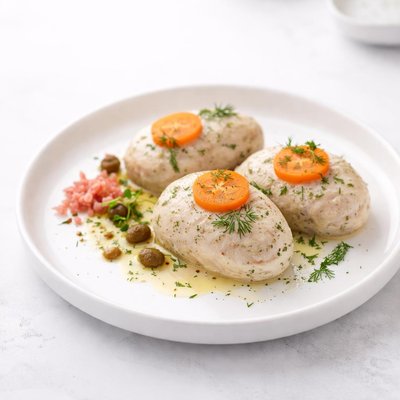Image of Gefilte Fish Appetizer Doctored from the Jar