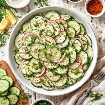 Image of German Cucumber Salad with Sour Cream