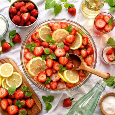 Image of German Erdbeer Bowle Strawberry Wine Punch