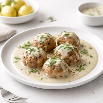 Image of German Meatballs with Cream Dill Gravy