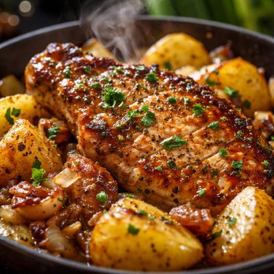 Image of German Pork Chops Potatoes